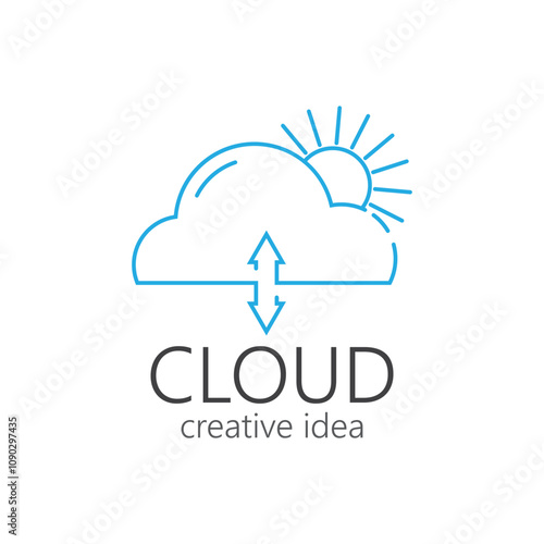 Cloud illustration logo vector flat design