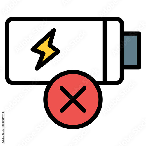 Remove Battery icon vector image. Can be used for Battery and Power.