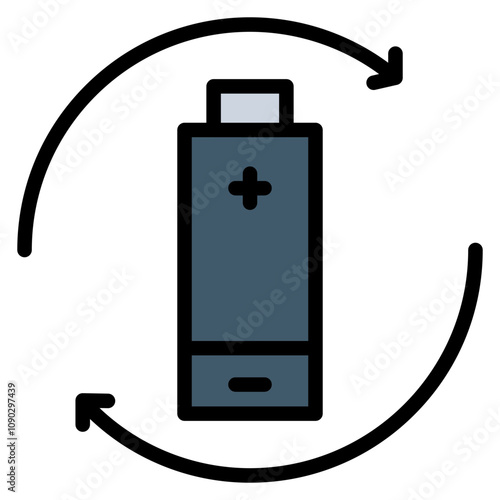 Recharge Battery icon vector image. Can be used for Battery and Power.