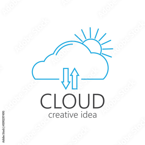 Cloud illustration logo vector flat design