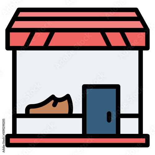 Shoe Shop icon vector image. Can be used for Shoemaker.