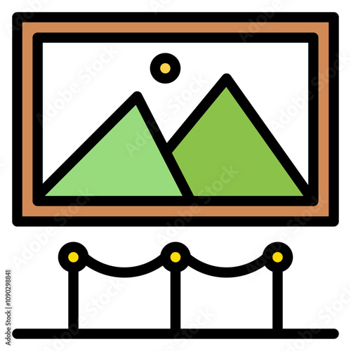 Exhibit Design icon vector image. Can be used for Art and Craft Supplies.