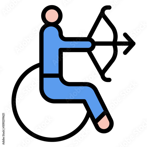 Paralympics icon vector image. Can be used for Archery.