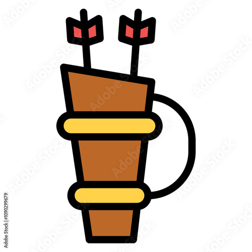 Quiver icon vector image. Can be used for Archery.