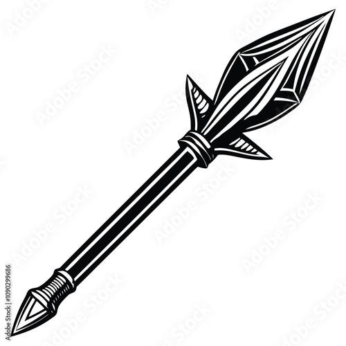 Holy Spear silhouette vector illustration is an Isolated white background.