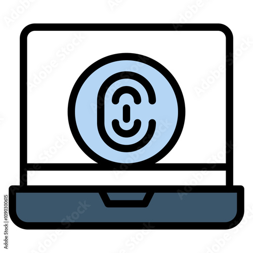 Biometric Laptop icon vector image. Can be used for Biometrics.