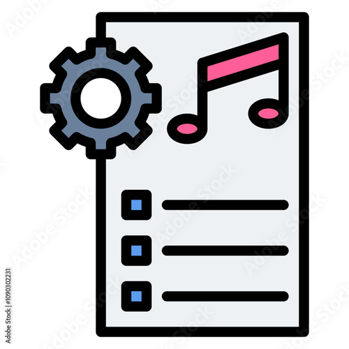 Custom Music Playlist icon vector image. Can be used for Bowling.