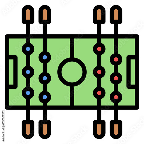 Foosball Table icon vector image. Can be used for Bowling.