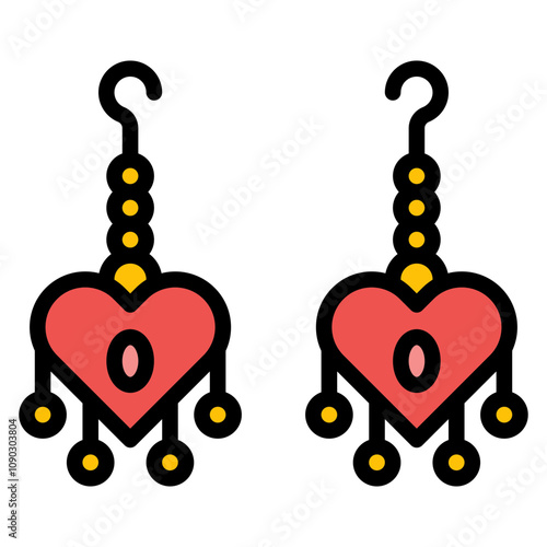 Earrings icon vector image. Can be used for Luxury.