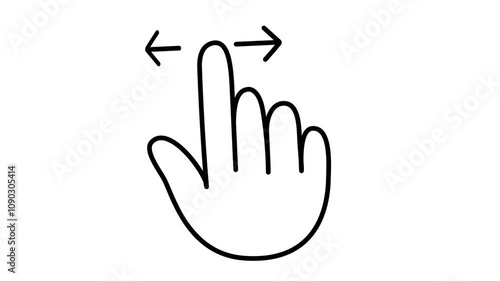 cursor swipe right and left animation on white background