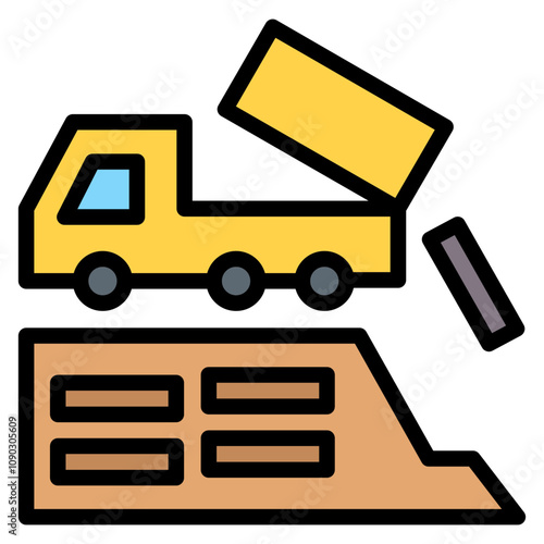 Dumping icon vector image. Can be used for Mettalurgy.
