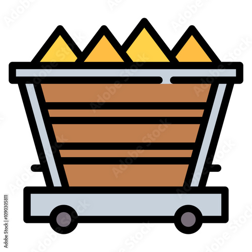 Mine Cart icon vector image. Can be used for Mettalurgy.