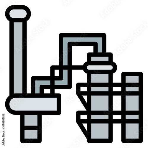 Metallurgical Plant icon vector image. Can be used for Mettalurgy.