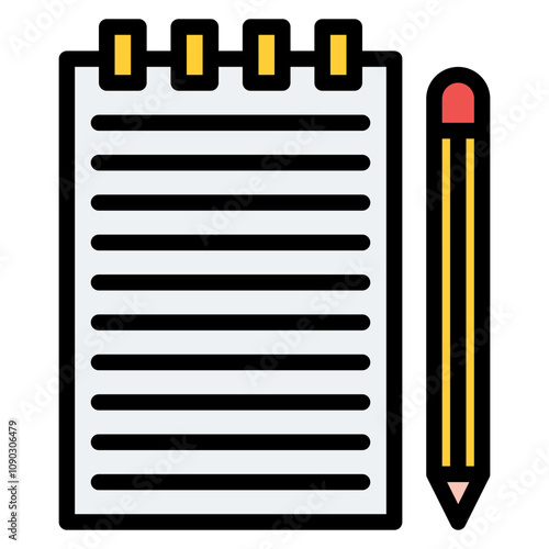 Notes icon vector image. Can be used for Trading.
