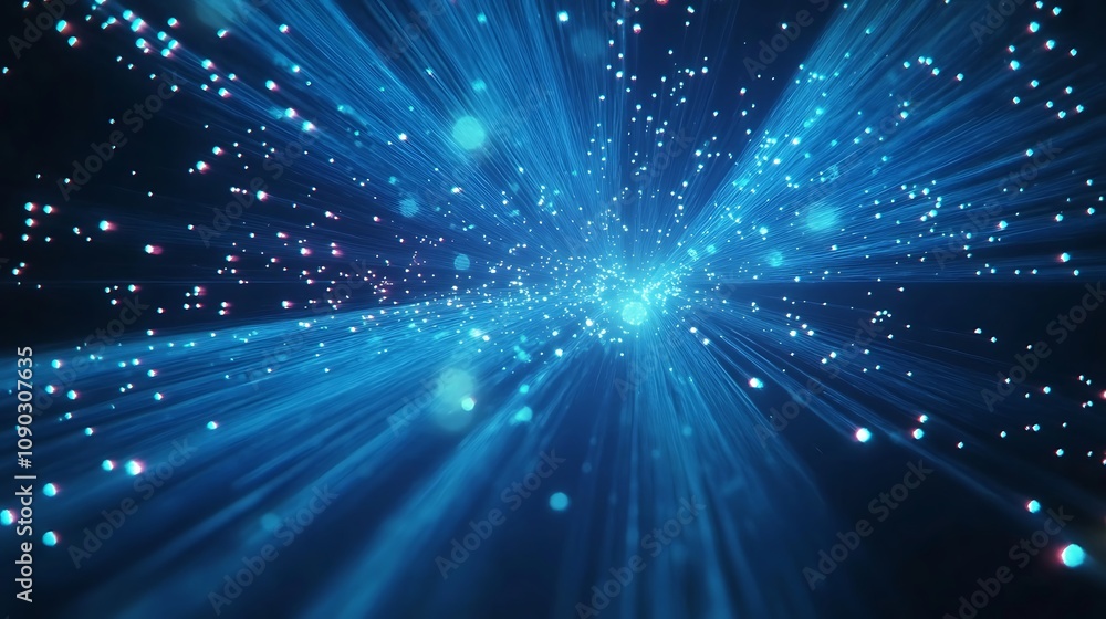 Fototapeta premium Abstract Blue Light Burst