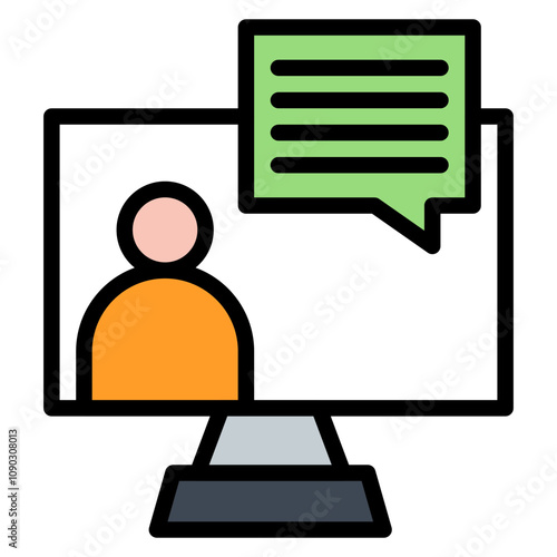 Online Counselling icon vector image. Can be used for Psychology.