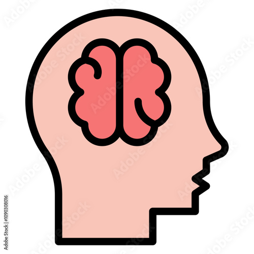 Neuropsychology icon vector image. Can be used for Psychology.