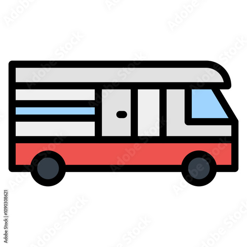 RV icon vector image. Can be used for Adventure.