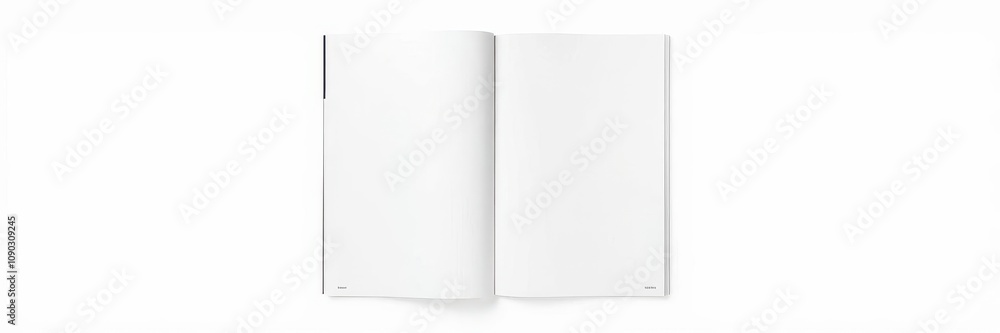Fototapeta premium Isolated magazine cover and open magazine mockup on white background, advertising, presentation