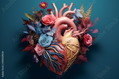 Colorful Still-Life Heart: A Journey into Human Abstraction photo