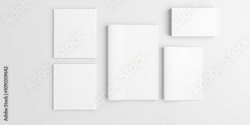 Wallpaper Mural Mock up of various magazine covers from different angles on white background, multiple, blank Torontodigital.ca