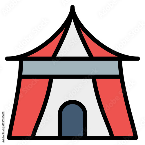 Royal Tent icon vector image. Can be used for Trekking.