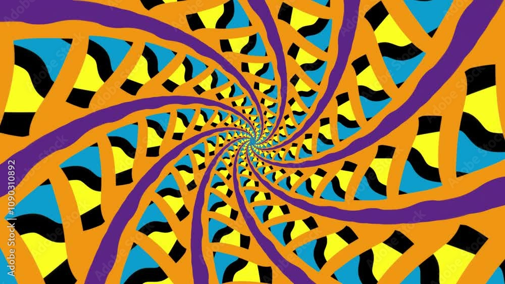 Abstract spiral illusion motion graphic. Rotation spiral.