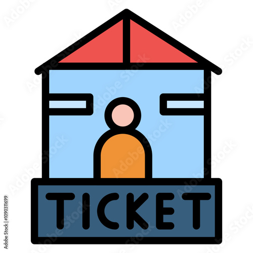 Ticket Office icon vector image. Can be used for Railway.