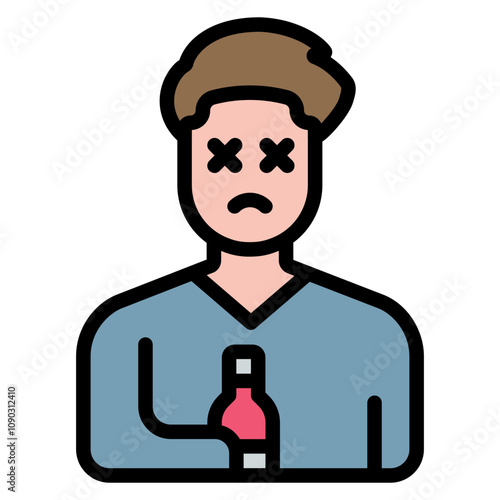 Alcoholic icon vector image. Can be used for Homeless.