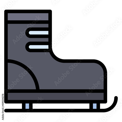 Ski Boots icon vector image. Can be used for Ski Resort.