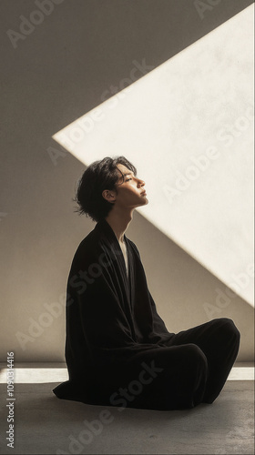 Asian Man in Light and Shadow