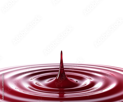 Red liquid drops dripping, isolated on a white background, PNG transparent