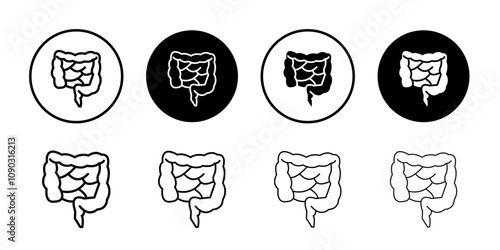 Gut icon Black and white outline vector