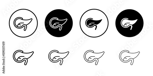 pancreas icon Black and white outline vector