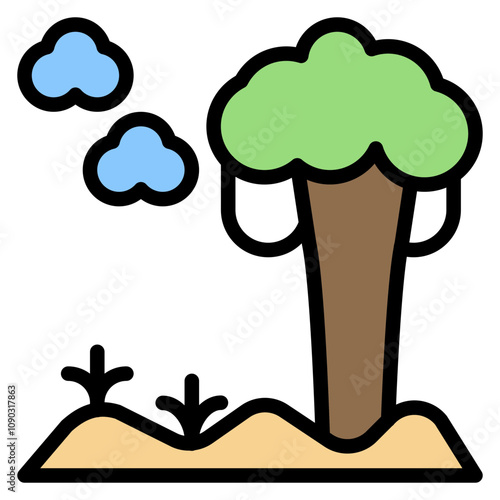 Savana icon vector image. Can be used for Rainforest.