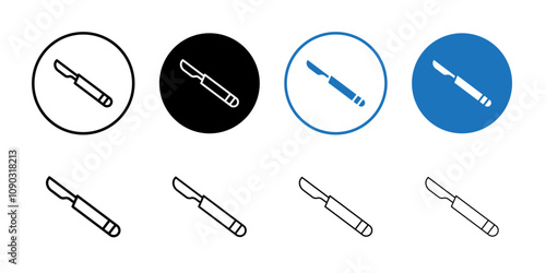 Scalpel icon Black and white outline vector
