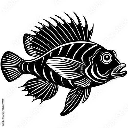 black and white fish photo