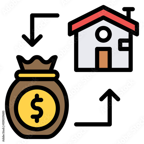 Refinancing icon vector image. Can be used for Crisis Mangement.