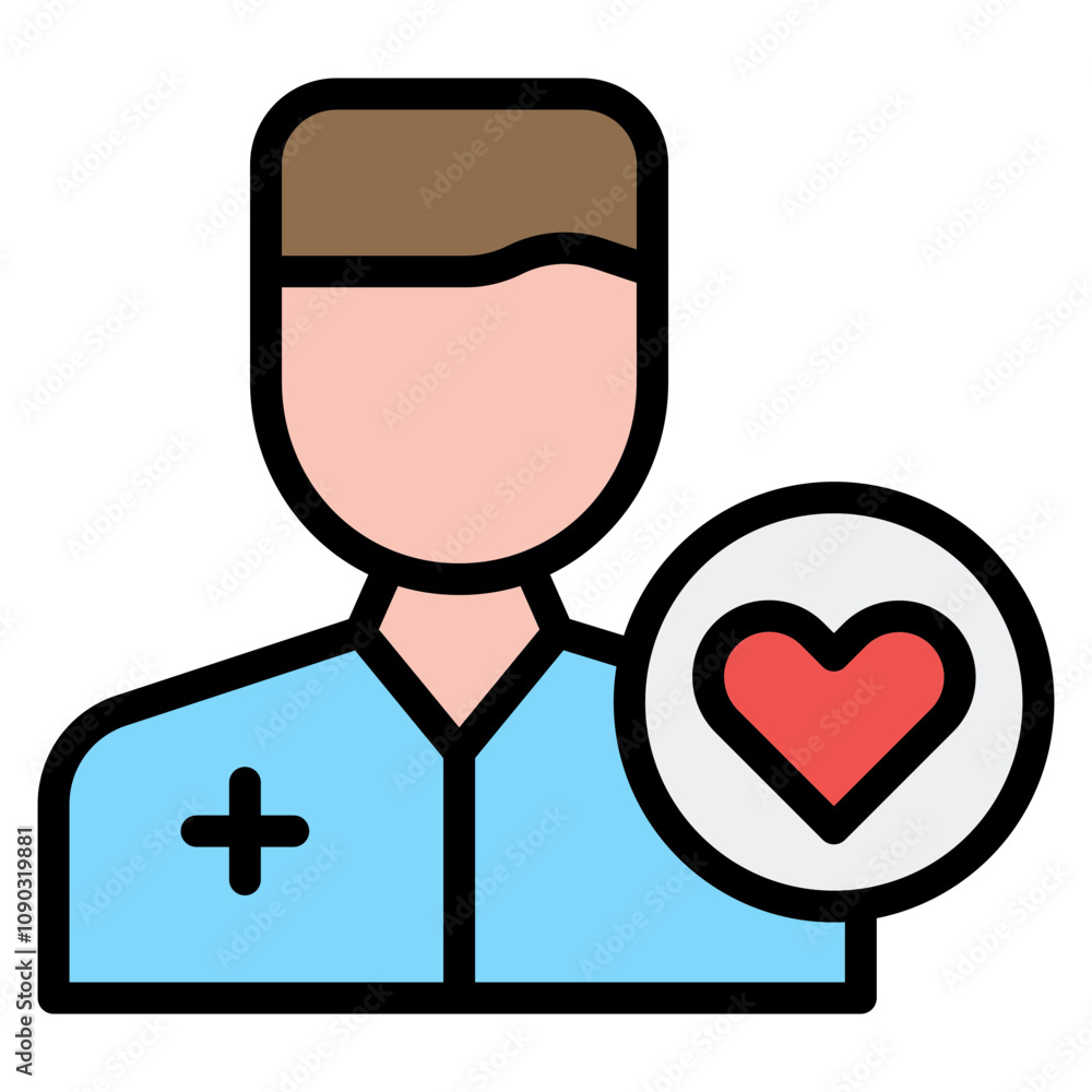 Caregiver Male icon vector image. Can be used for Nursing. Caregiver Male icon vector image. Can be used for Nursing.