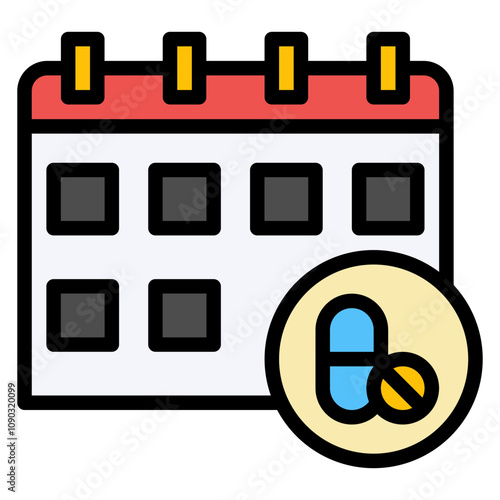 Medicine Schedule icon vector image. Can be used for Nursing.