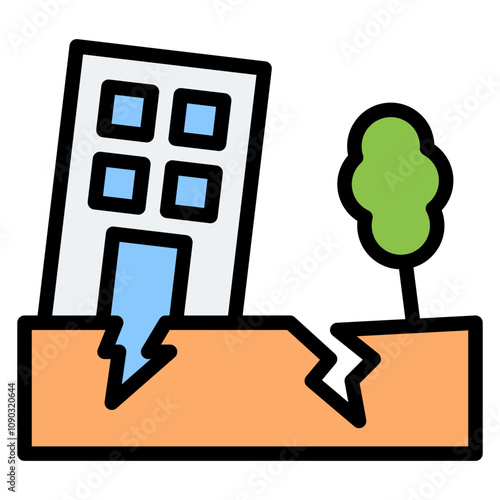 Earthquake icon vector image. Can be used for Public Services.