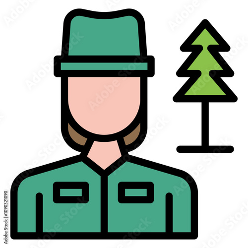 Park Ranger Female icon vector image. Can be used for Public Services.