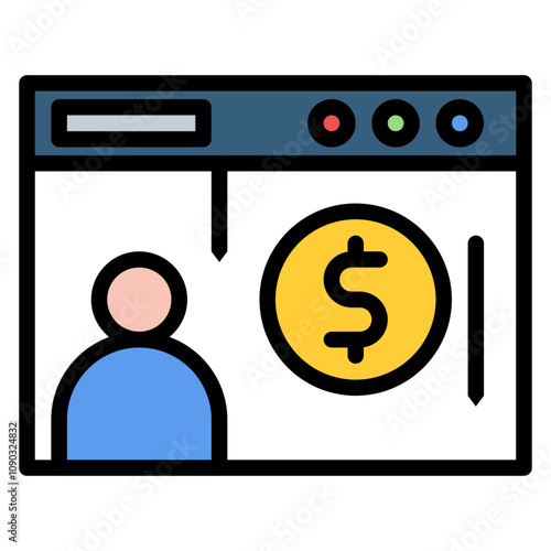 Cost Per Lead icon vector image. Can be used for Video Blog.