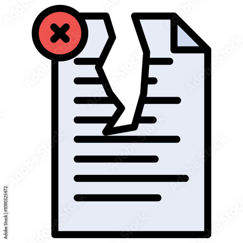 Delete File icon vector image. Can be used for Documents And Files.