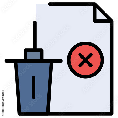 File Delete icon vector image. Can be used for Documents And Files.