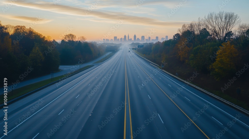 Empty express lane on highway during off-peak hours, symbolizing efficiency and opportunity in a calm, uncluttered environment. Empty express lane on highway during off-peak hours, symbolizing efficiency and opportunity in a calm, uncluttered environment.