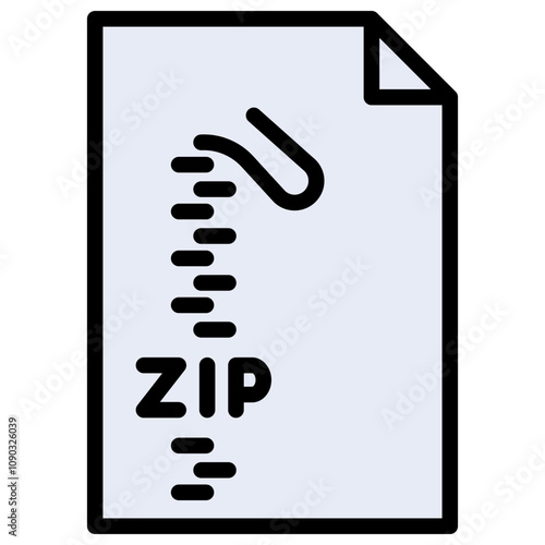 Zip icon vector image. Can be used for Documents And Files.