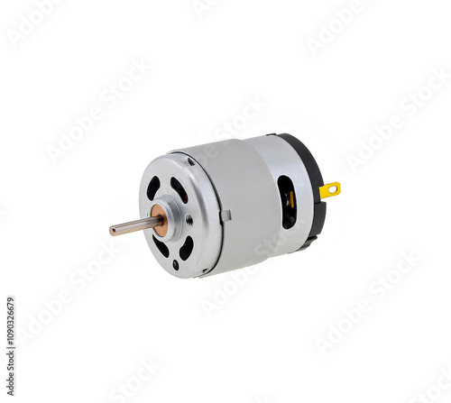 DC Power electric motor. Isolated background