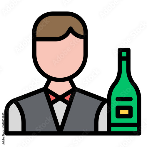 Barkeeper icon vector image. Can be used for Bar.