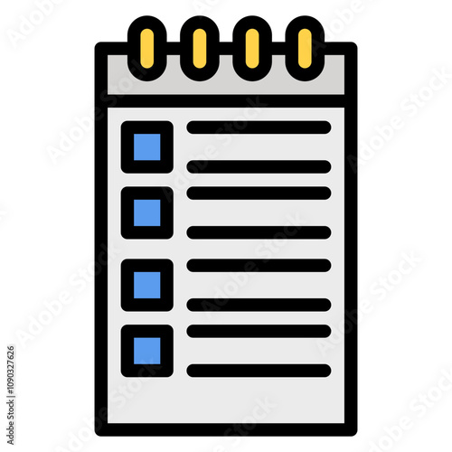 Notepad icon vector image. Can be used for Bar.